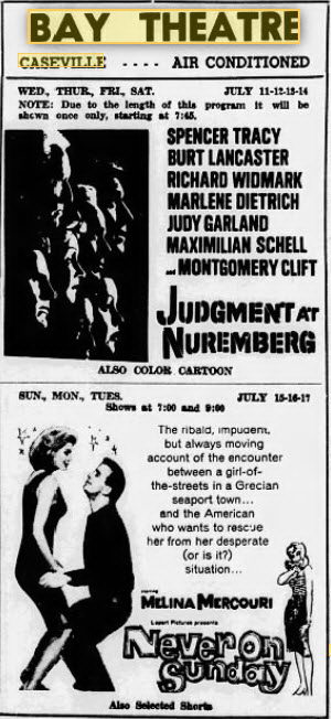 Bay Theatre - July 12 1962 Ad